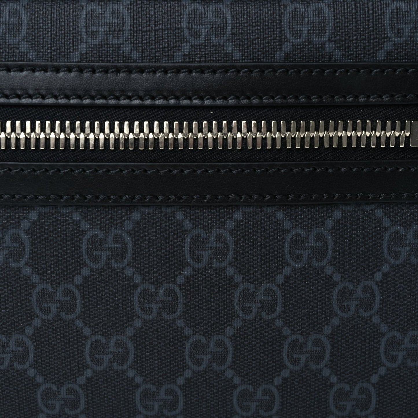 Soft GG Supreme Monogram Web Waist Bag Black Grey