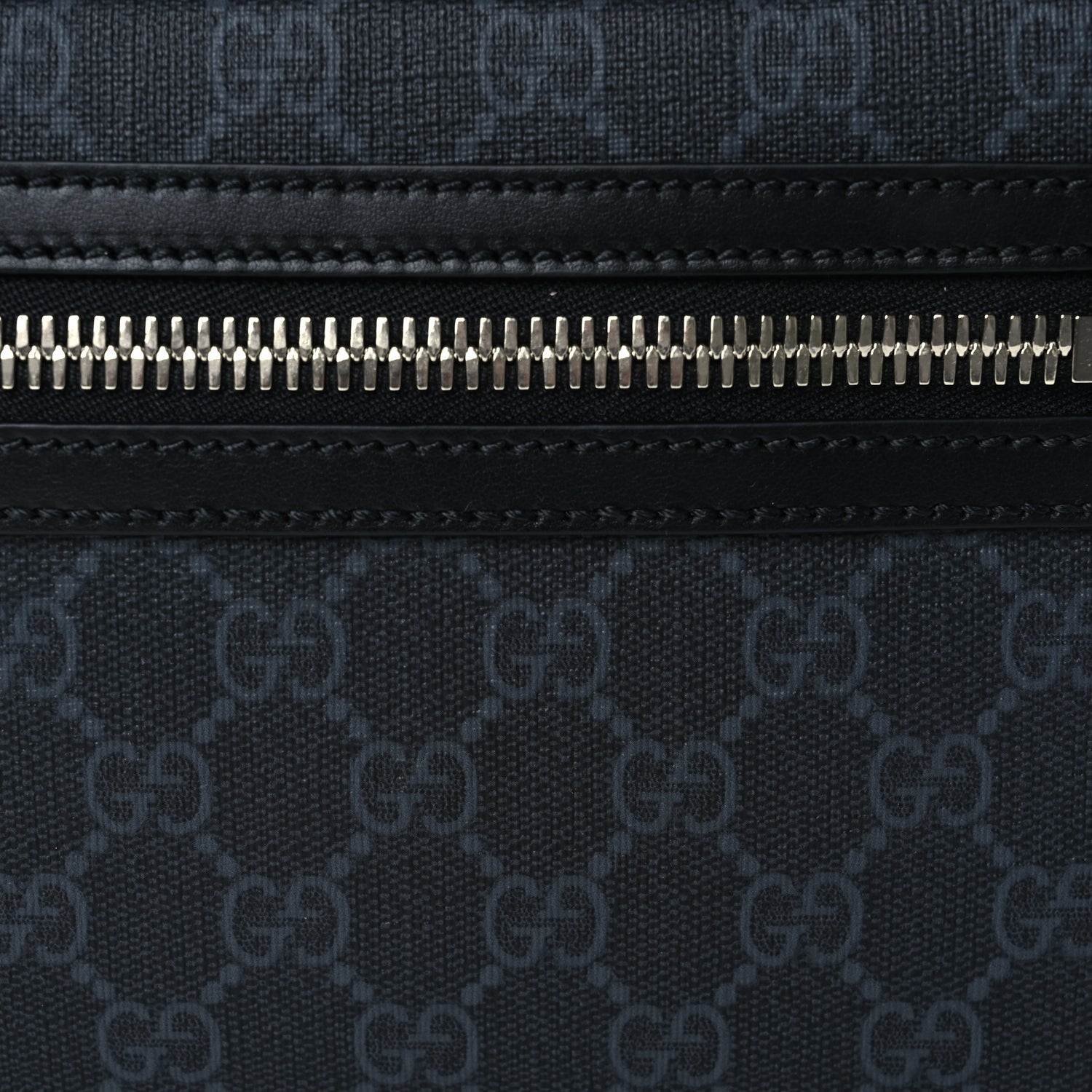 Gucci Soft GG Supreme Monogram Web Waist Bag Black Grey 6 of 6