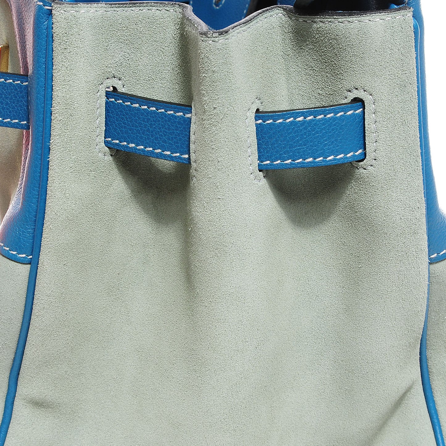 Veau Doblis Evergrain Grizzly Birkin 35 Bleu de Galice Ciel