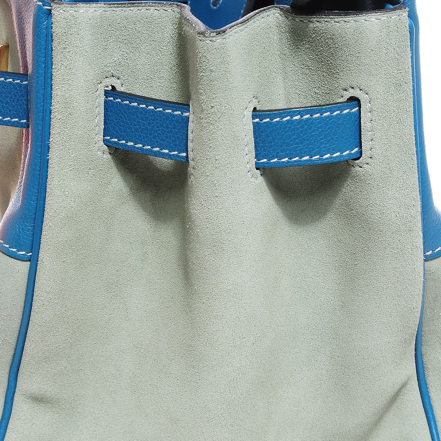 Hermes Veau Doblis Evergrain Grizzly Birkin 35 Bleu de Galice Ciel 13 of 26