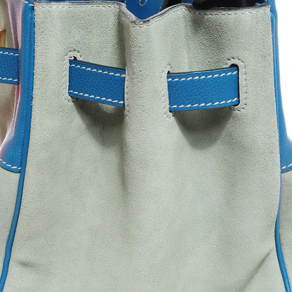Hermes Veau Doblis Evergrain Grizzly Birkin 35 Bleu de Galice Ciel 13 of 26