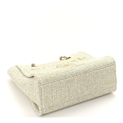 Chanel Lurex Boucle Mini Deauville Tote White 3 of 9