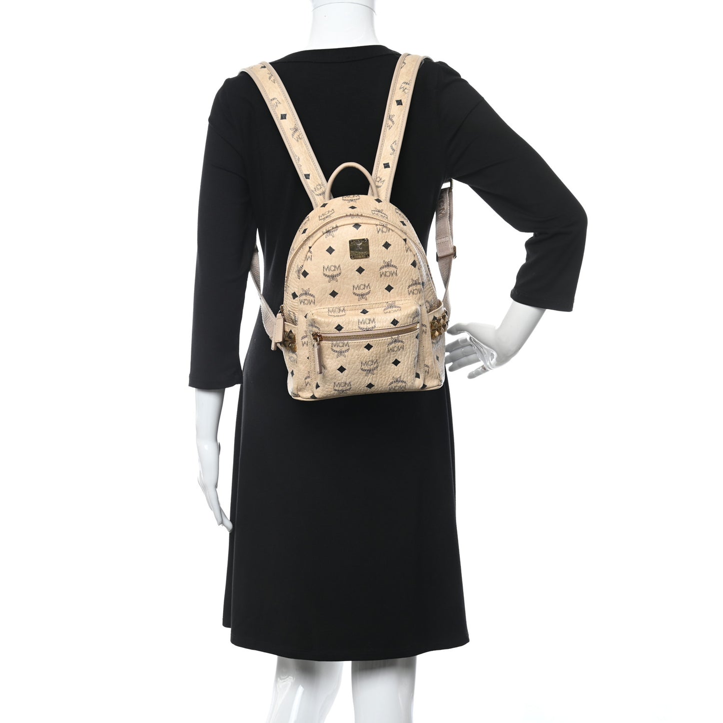 Visetos Side Stud Mini Stark Backpack Beige