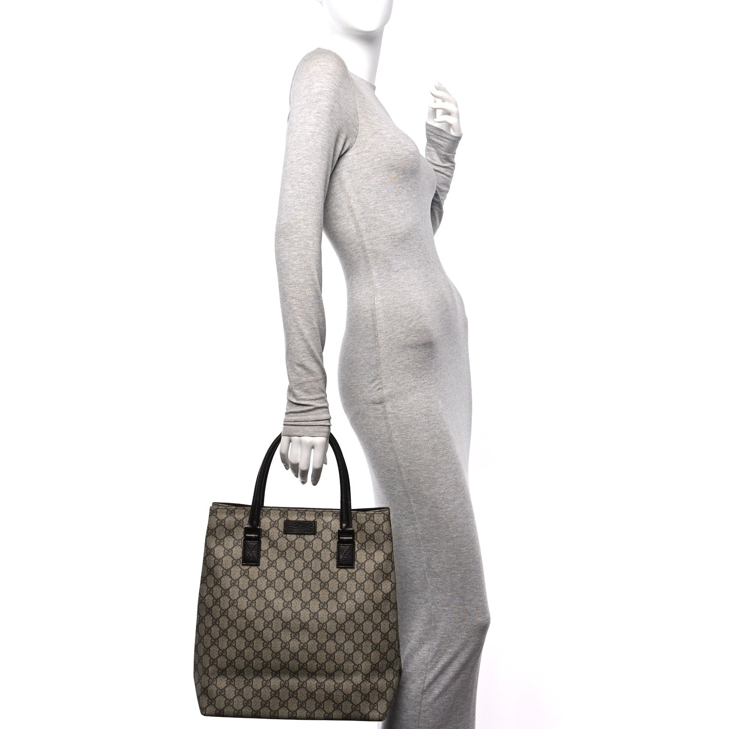 Gucci GG Plus Monogram Small Vertical Tote Dark Brown 2 of 11