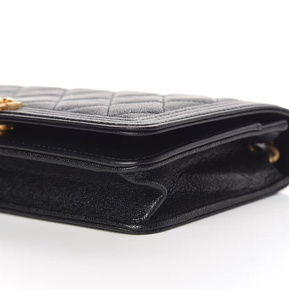 Chanel Caviar Quilted Boy Wallet On Chain WOC Black 6 of 12