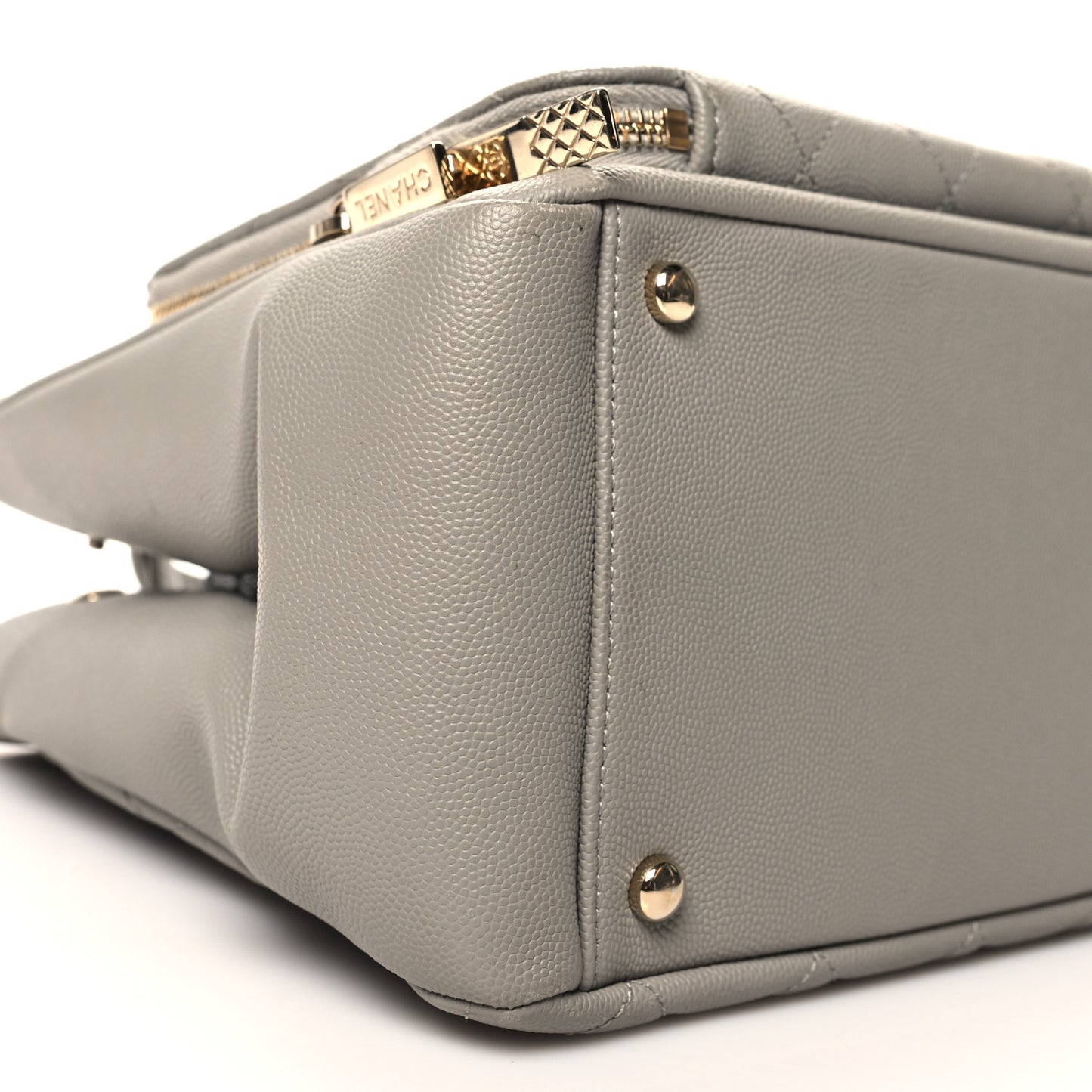 Caviar Quilted Small Business Affinity Shopping Bag Grey