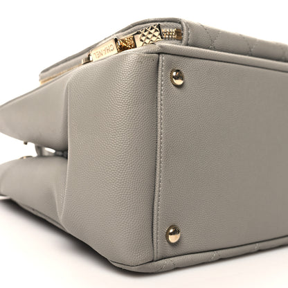 Chanel Caviar Quilted Small Business Affinity Shopping Bag Grey 9 of 10