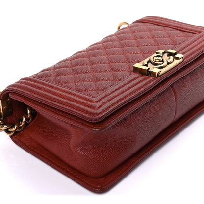 Chanel Caviar Quilted Medium Boy Flap Dark Red 7 of 8