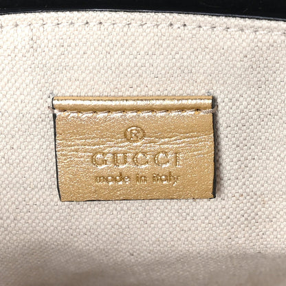 Gucci Metallic Calfskin Kids Fox Crossbody Bag Black Gold 5 of 7