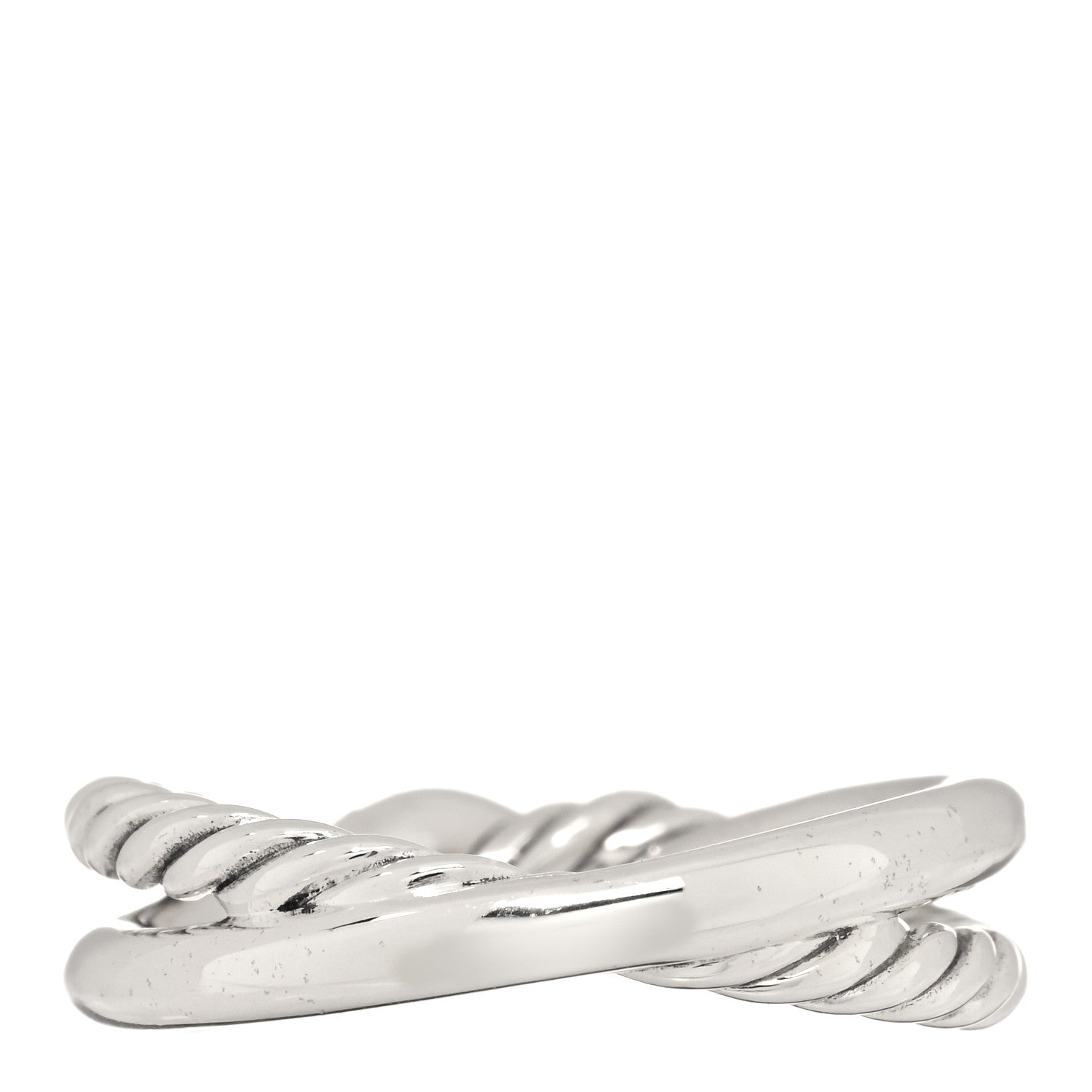 David Yurman Sterling Silver Diamond Continuance Band Ring 54 7 3 of 4