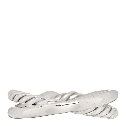 David Yurman Sterling Silver Diamond Continuance Band Ring 54 7 3 of 4