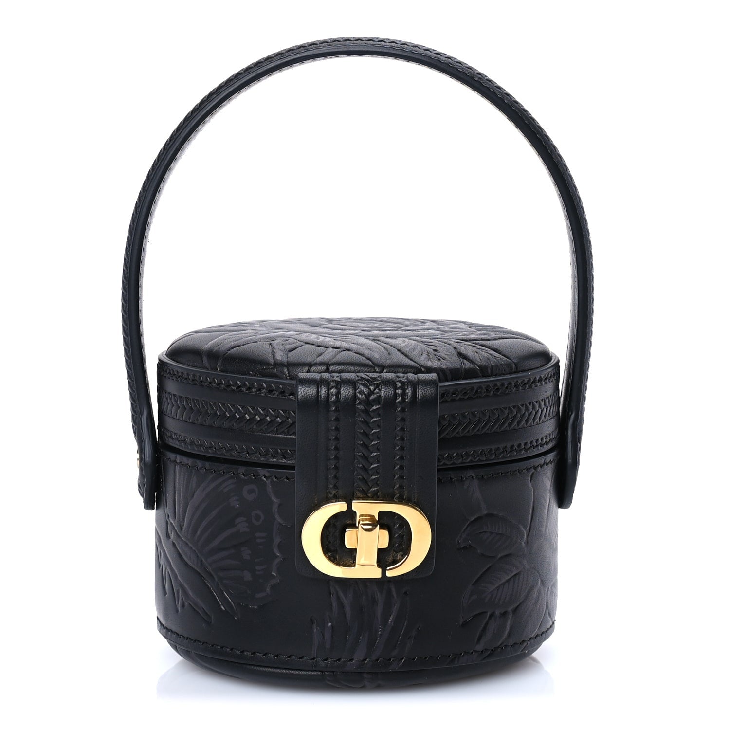 Christian Dior Calfskin Embossed Jardin Botanique Micro Vanity Case Black 1 of 7