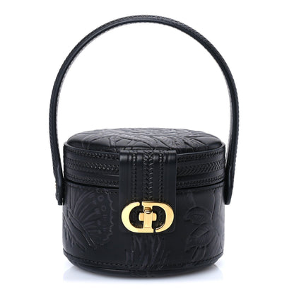 Christian Dior Calfskin Embossed Jardin Botanique Micro Vanity Case Black 1 of 7