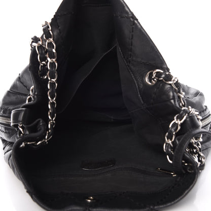Chanel Lambskin Stitched Expandable Tote Black 6 of 9