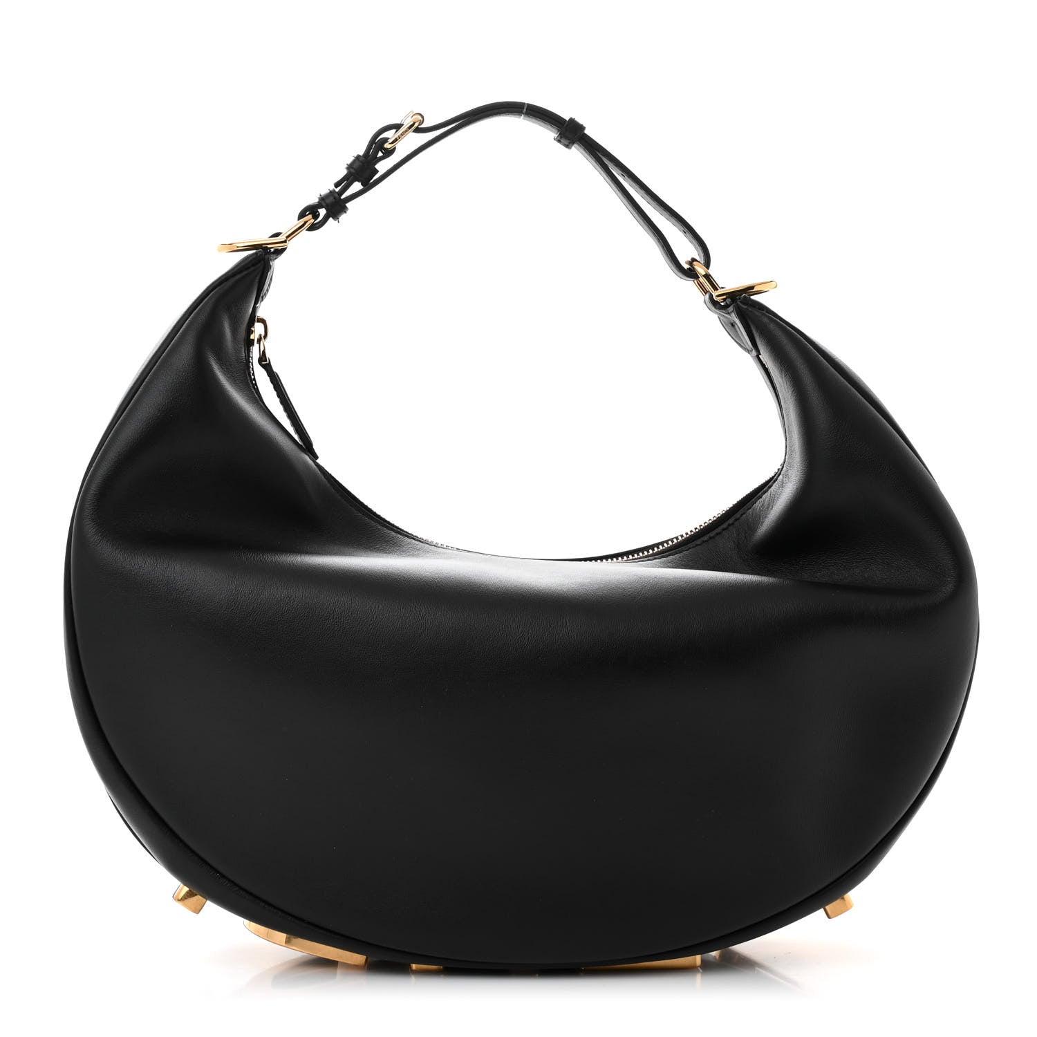 Fendi Vitello Grace Matte Medium Fendigraphy Hobo Bag Black 1 of 10