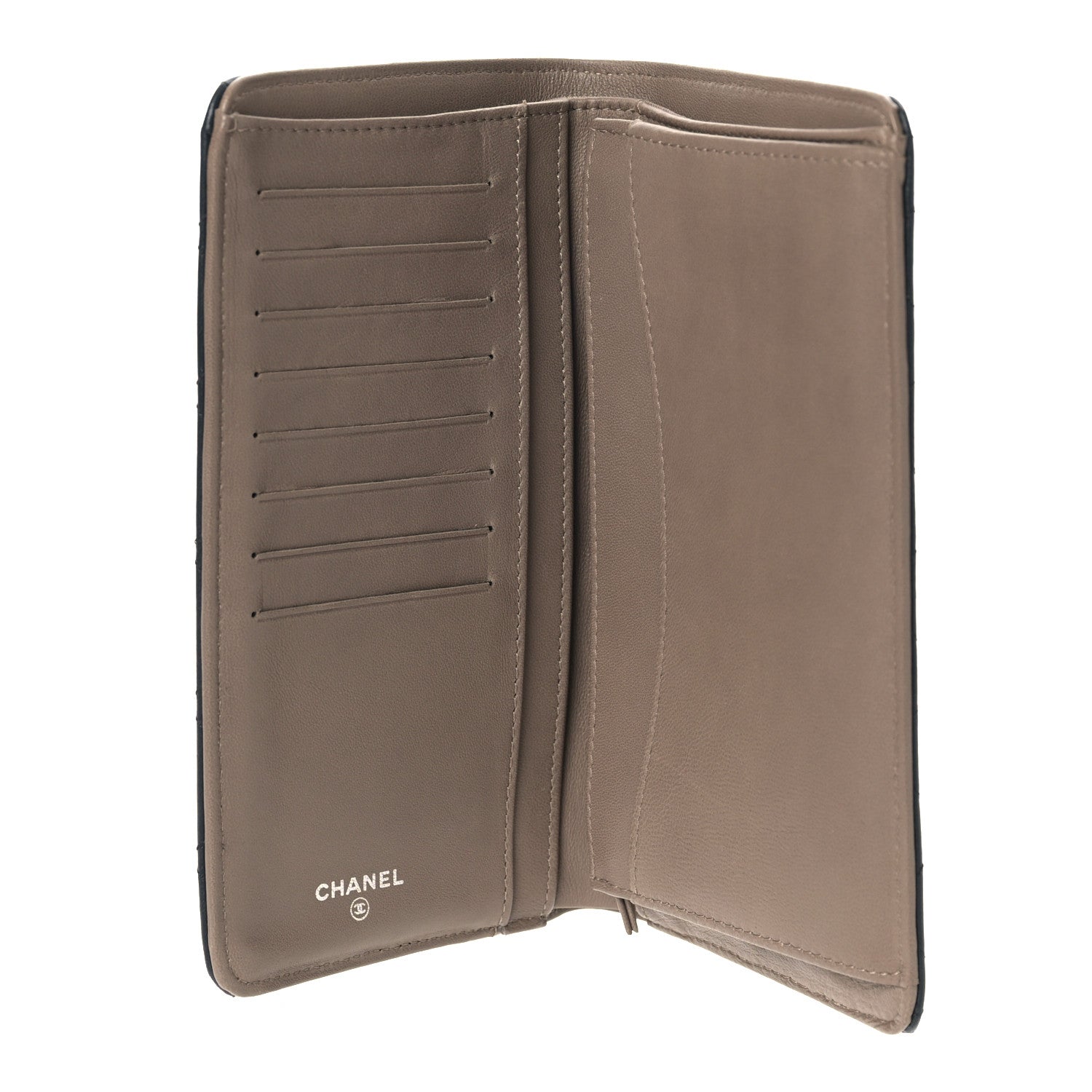 Chanel Lambskin Quilted Yen Wallet Black 5 of 9