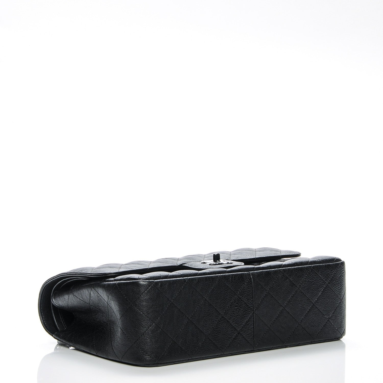Chanel Crumpled Calfskin Quilted Jumbo Double Flap So Black 4 of 7