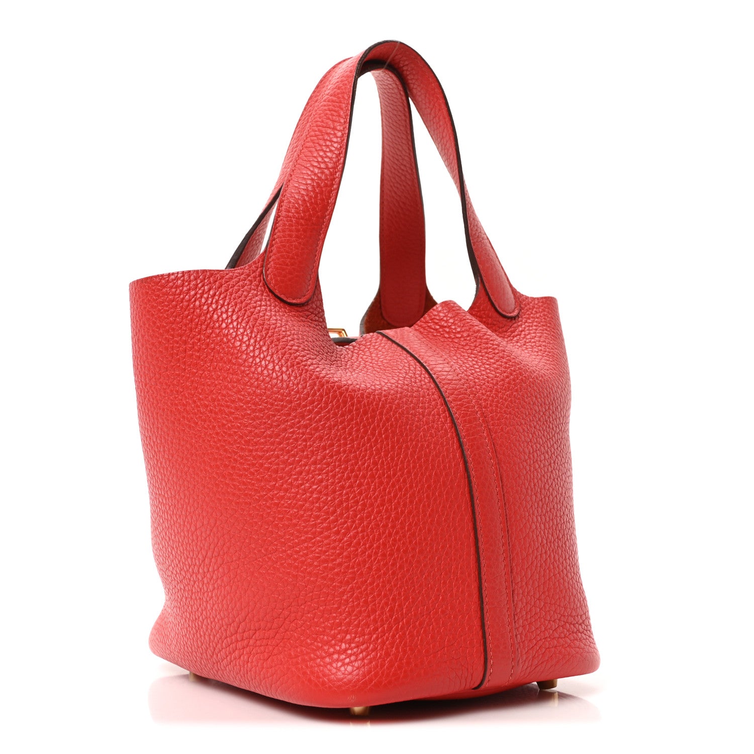 Hermes Taurillon Clemence Picotin Lock 18 PM Rouge Tomate 3 of 10