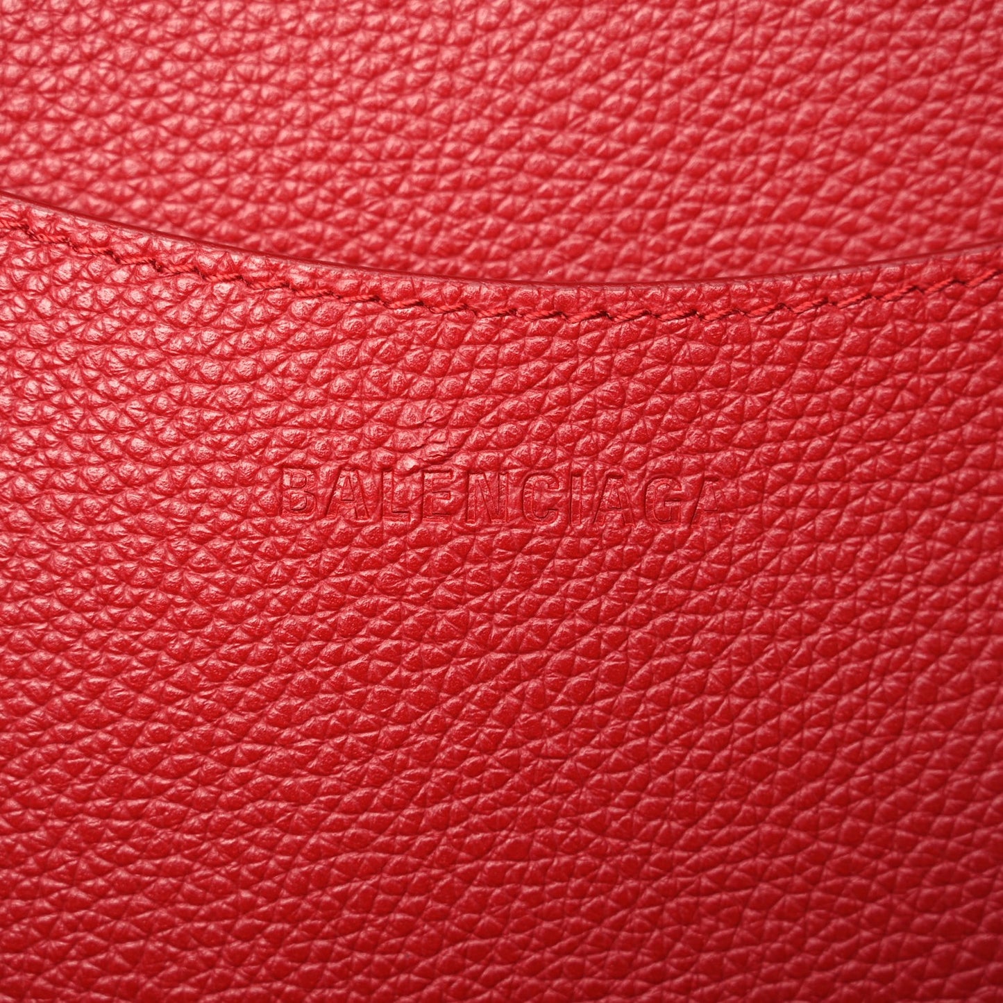 Grained Calfskin Neo Classic Gold Hardware Large Top Handle Bag Medium Red