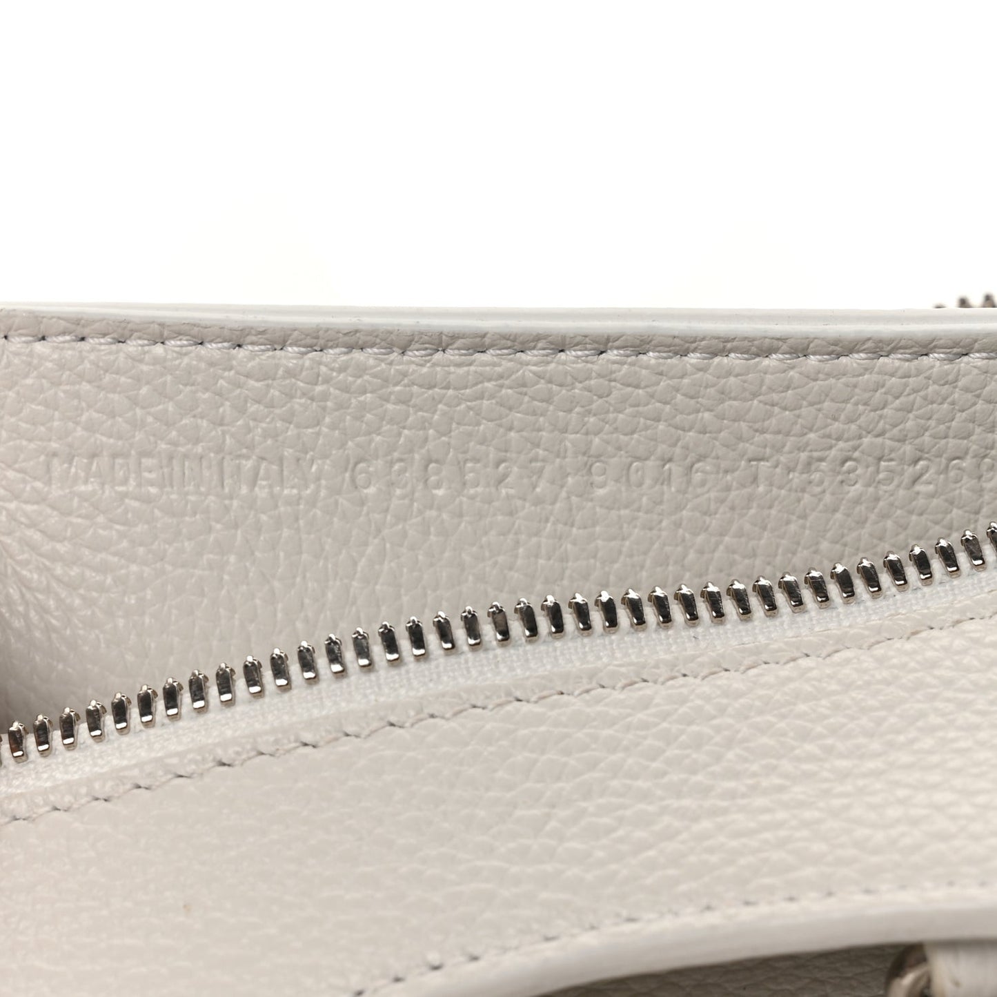 Grained Calfskin Neo Classic Silver Hardware Nano City Crossbody White