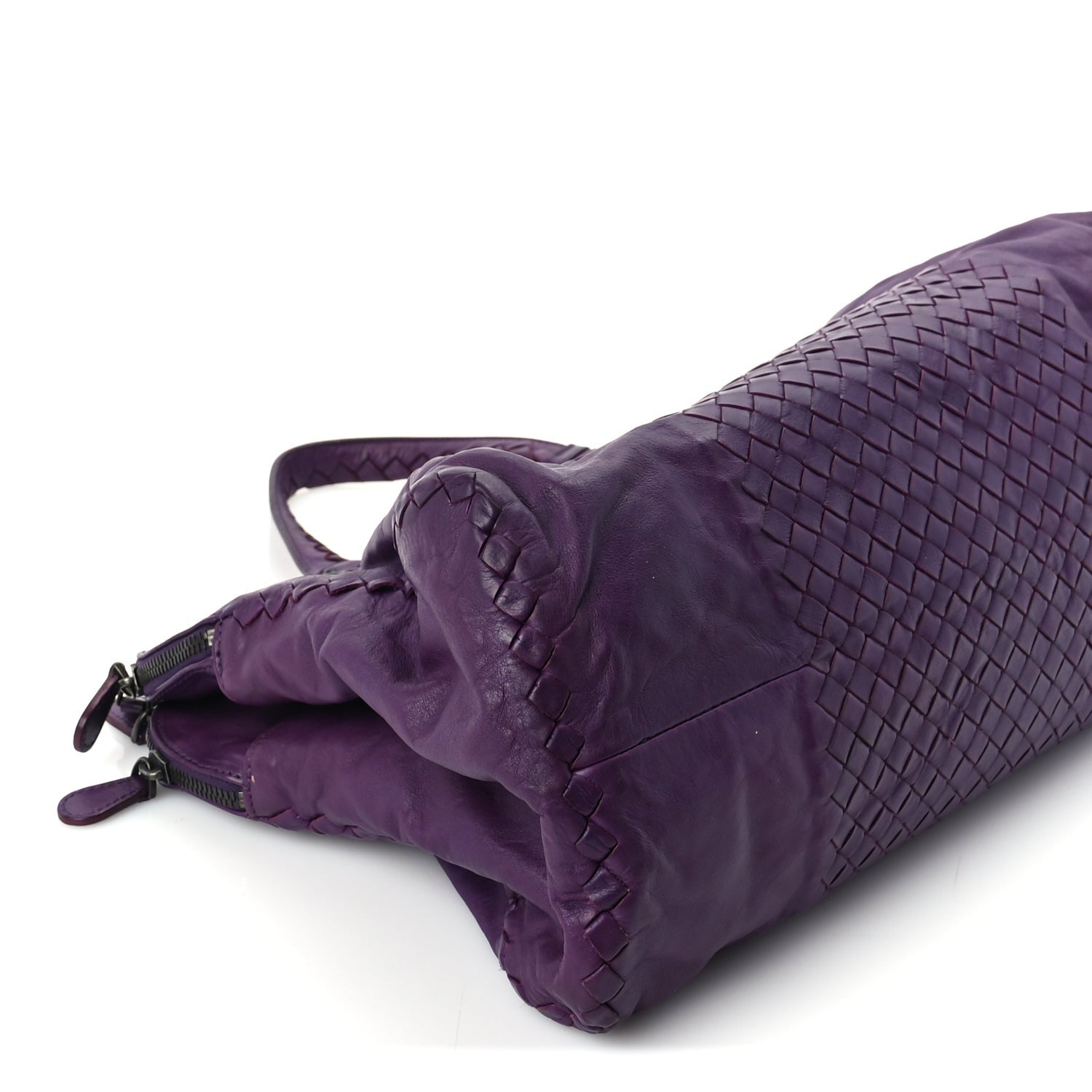 Bottega Veneta Calfskin Intrecciato Large Leggero Tote Purple 7 of 8