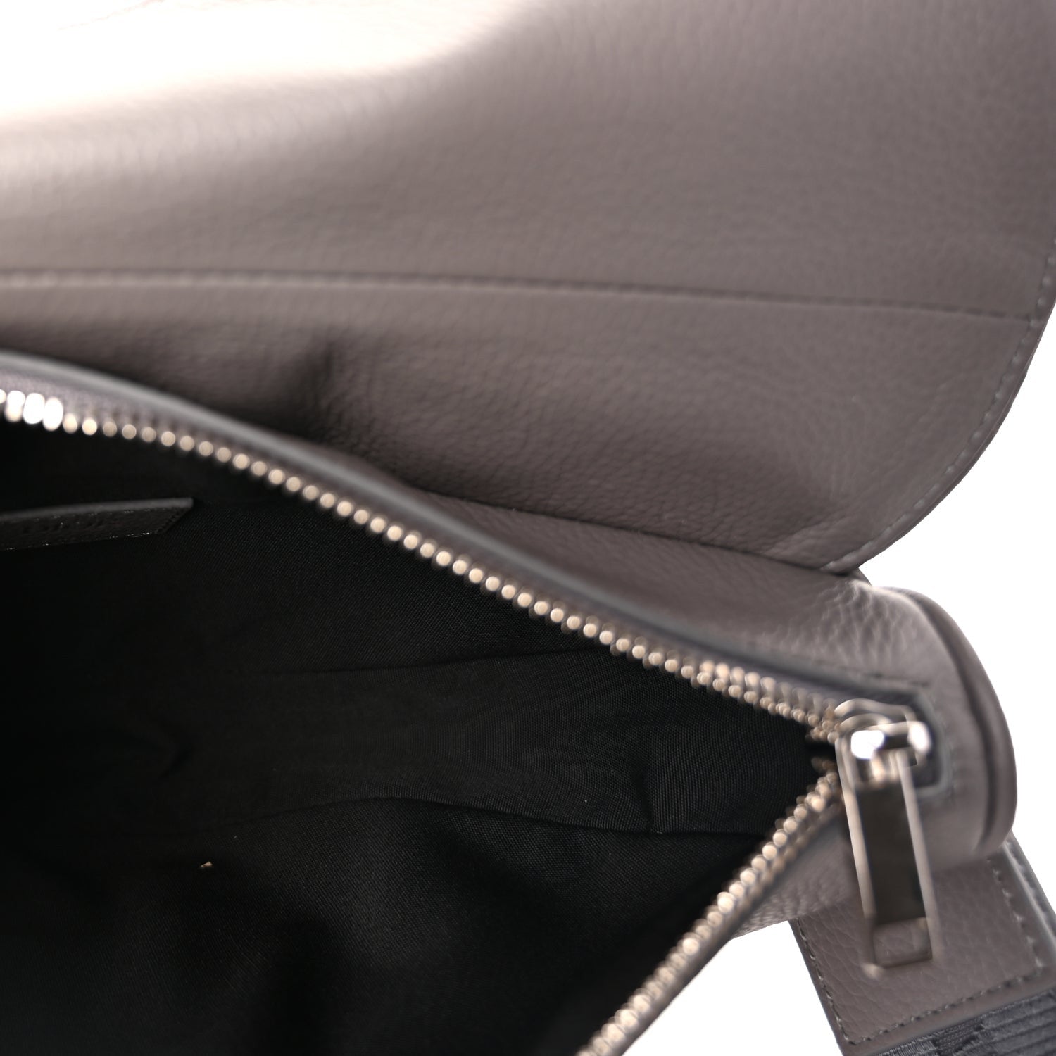Christian Dior Grained Calfskin Mens Saddle Bag  Grey 4 of 8