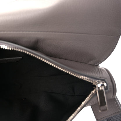 Christian Dior Grained Calfskin Mens Saddle Bag  Grey 4 of 8