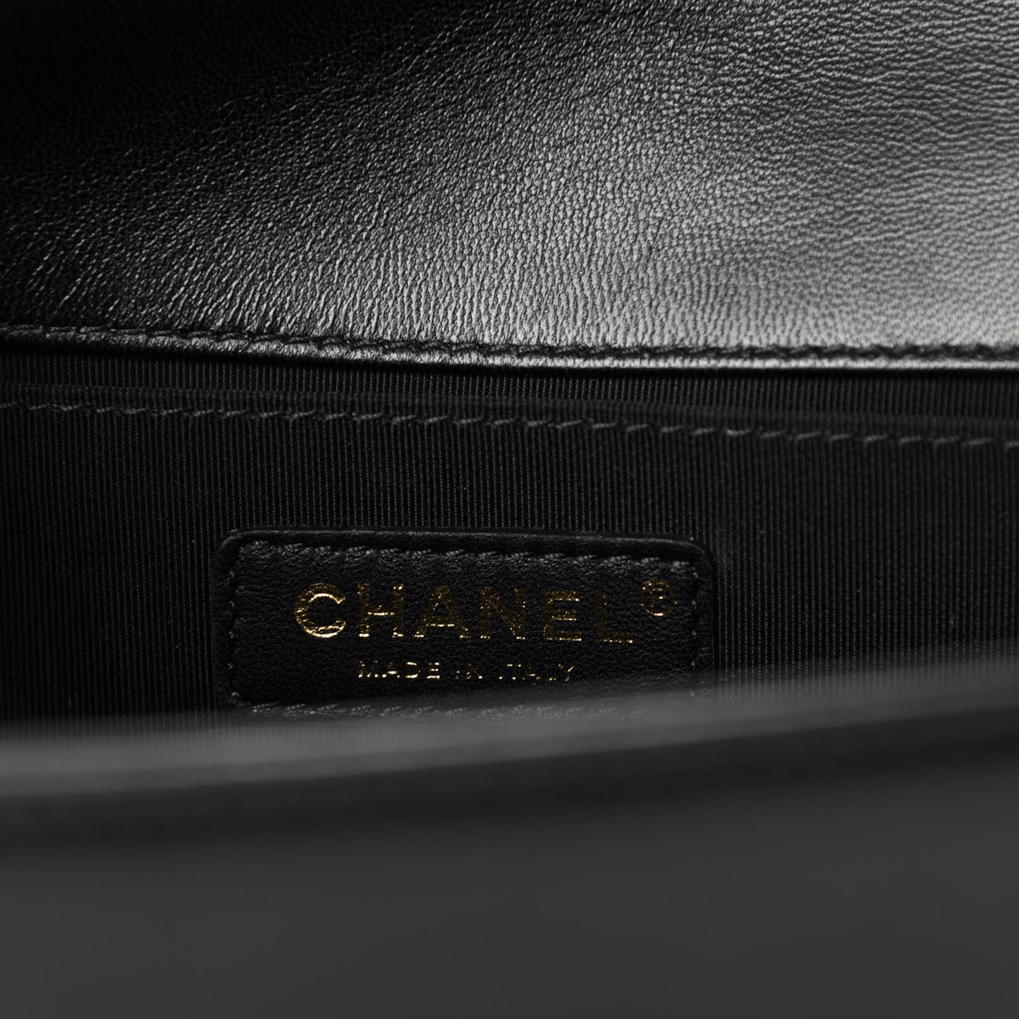 Lambskin Quilted Medium Boy Flap Black