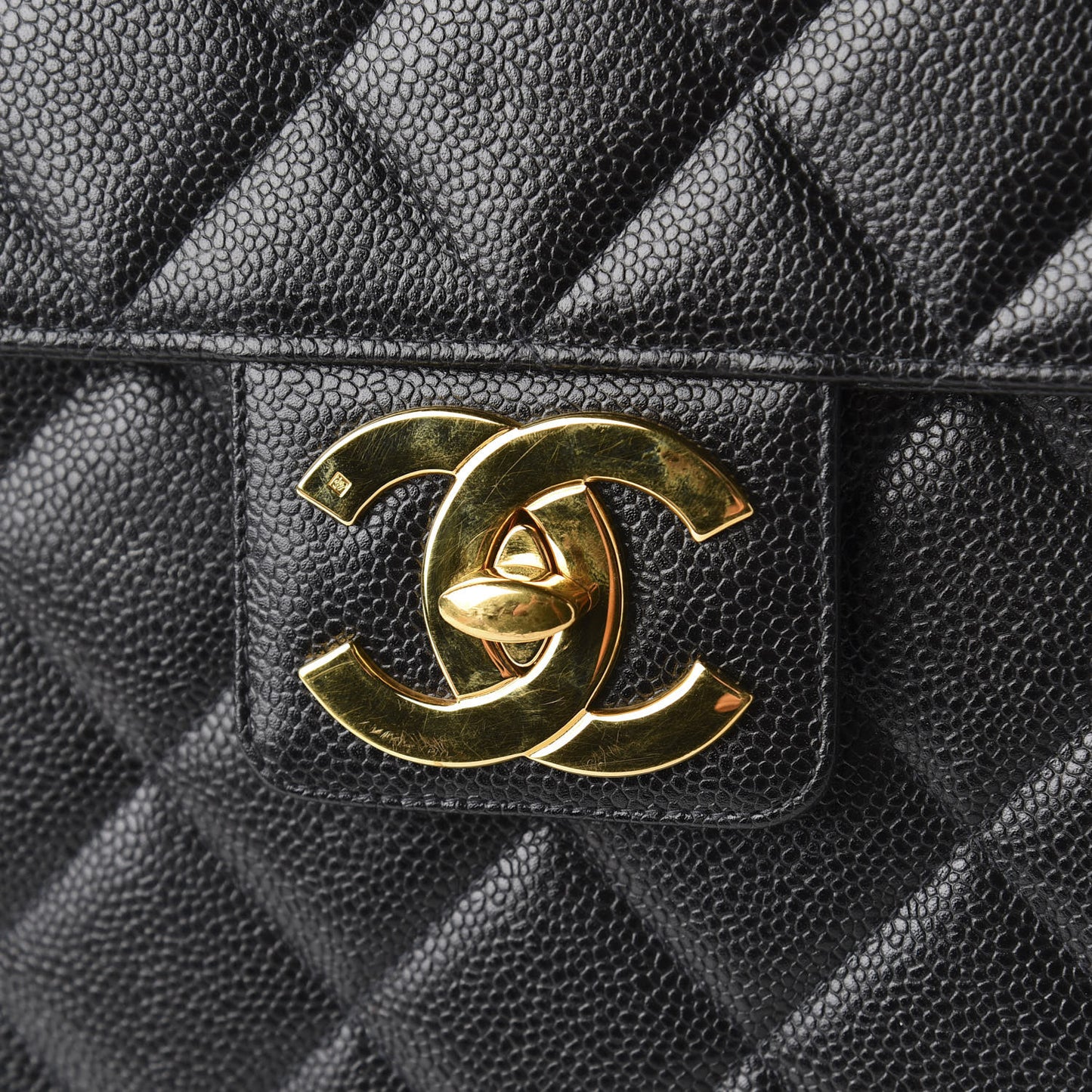 Caviar Quilted Briefcase Laptop Bag Black