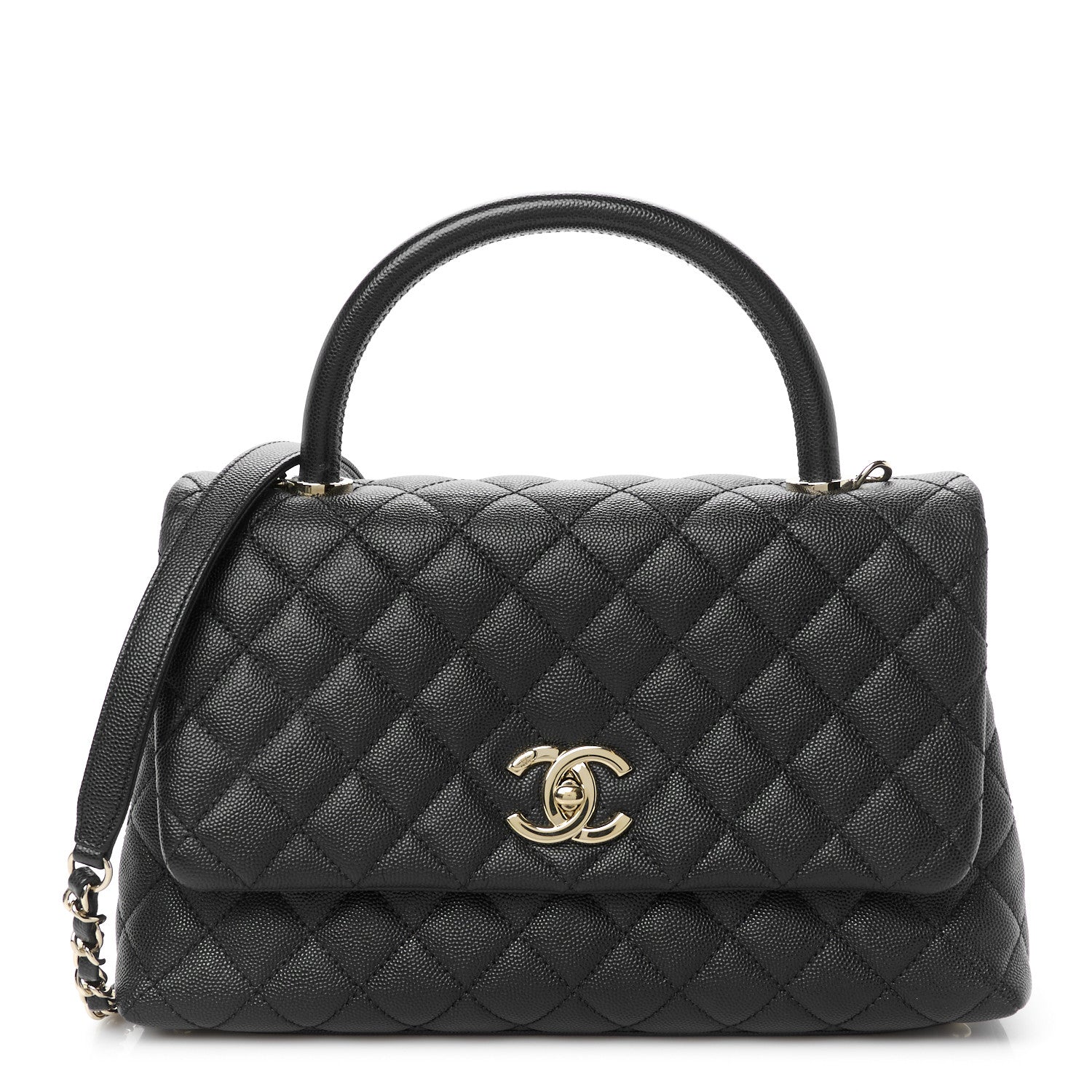 Chanel Caviar Quilted Small Coco Handle Flap Black 1 of 12