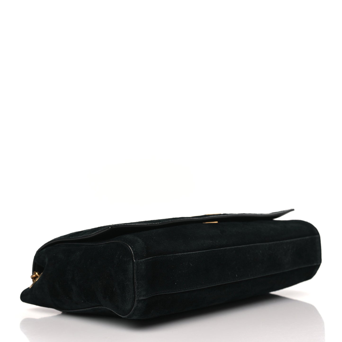 Smooth Calfskin Suede Medium Reversible Monogram Kate Satchel Black