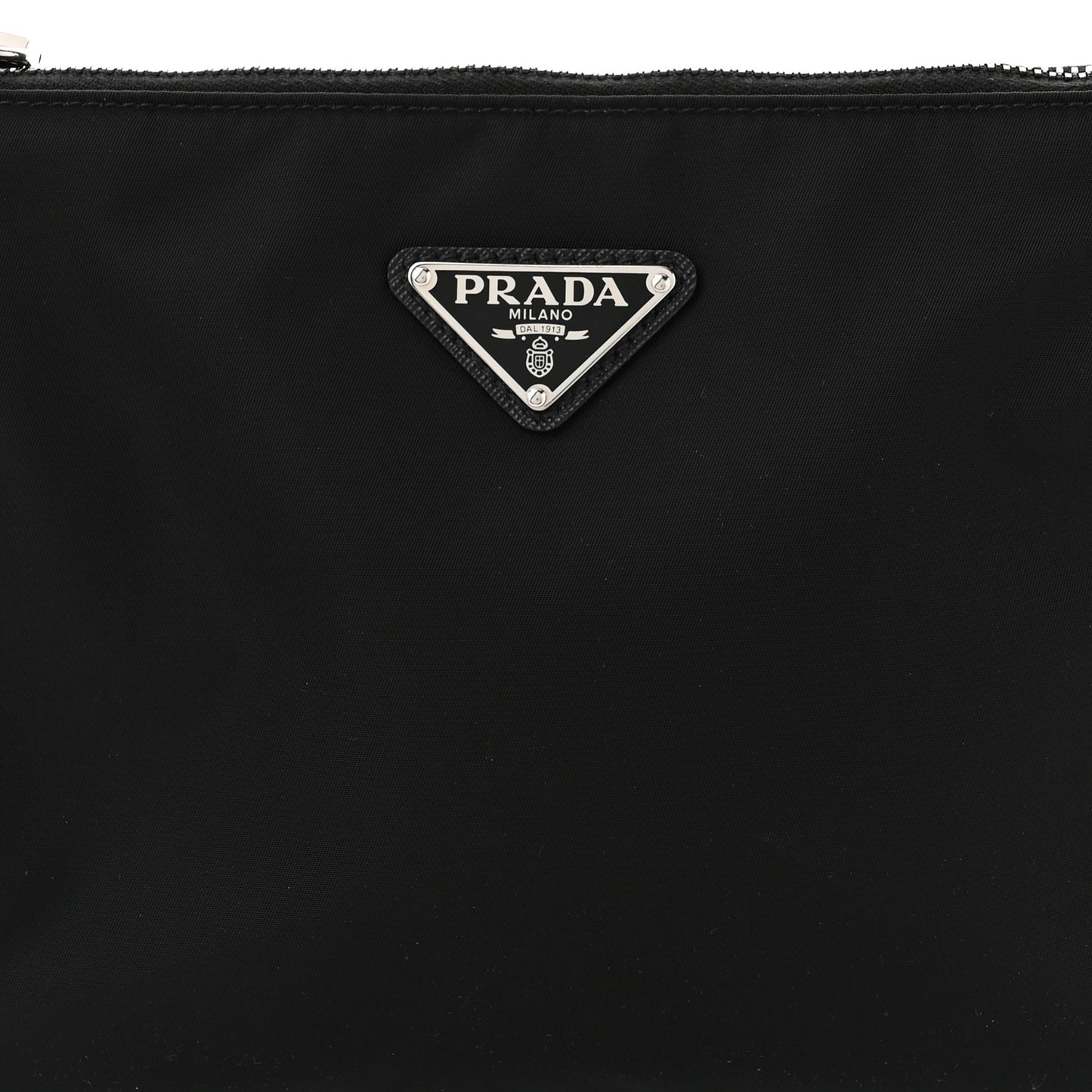 Re-Nylon Saffiano Pocket Zippered Shoulder Bag Black
