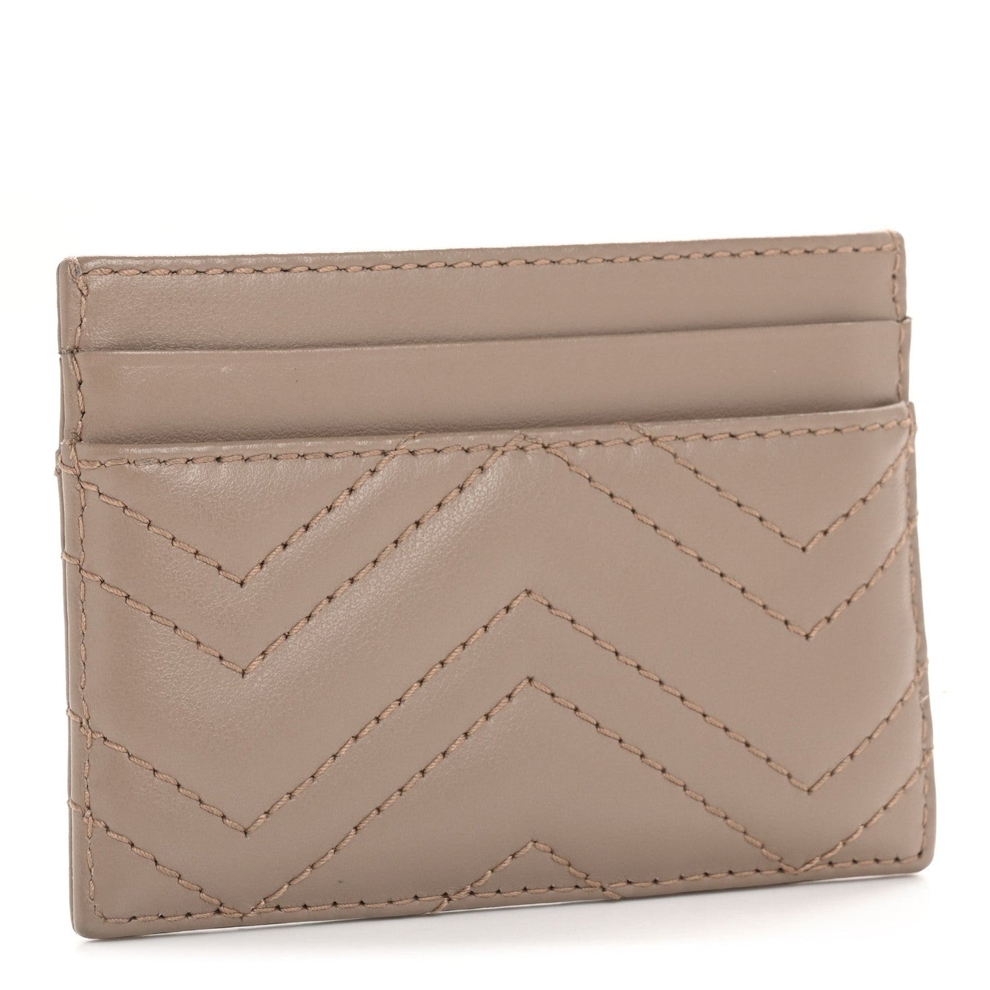 Calfskin Matelasse GG Marmont Card Holder Porcelain Rose