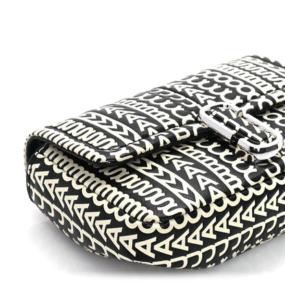 Marc Jacobs Calfskin The Monogram J Marc Shoulder Bag Black White 7 of 7