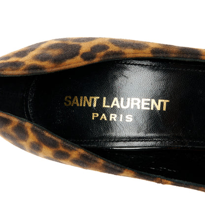 Saint Laurent Suede Leopard Printed Anja Pumps 36.5 Natural Coffee 7 of 8