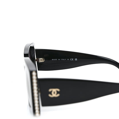 Chanel Acetate Pearl Rectangle Sunglasses 5480-H-A Black 7 of 7