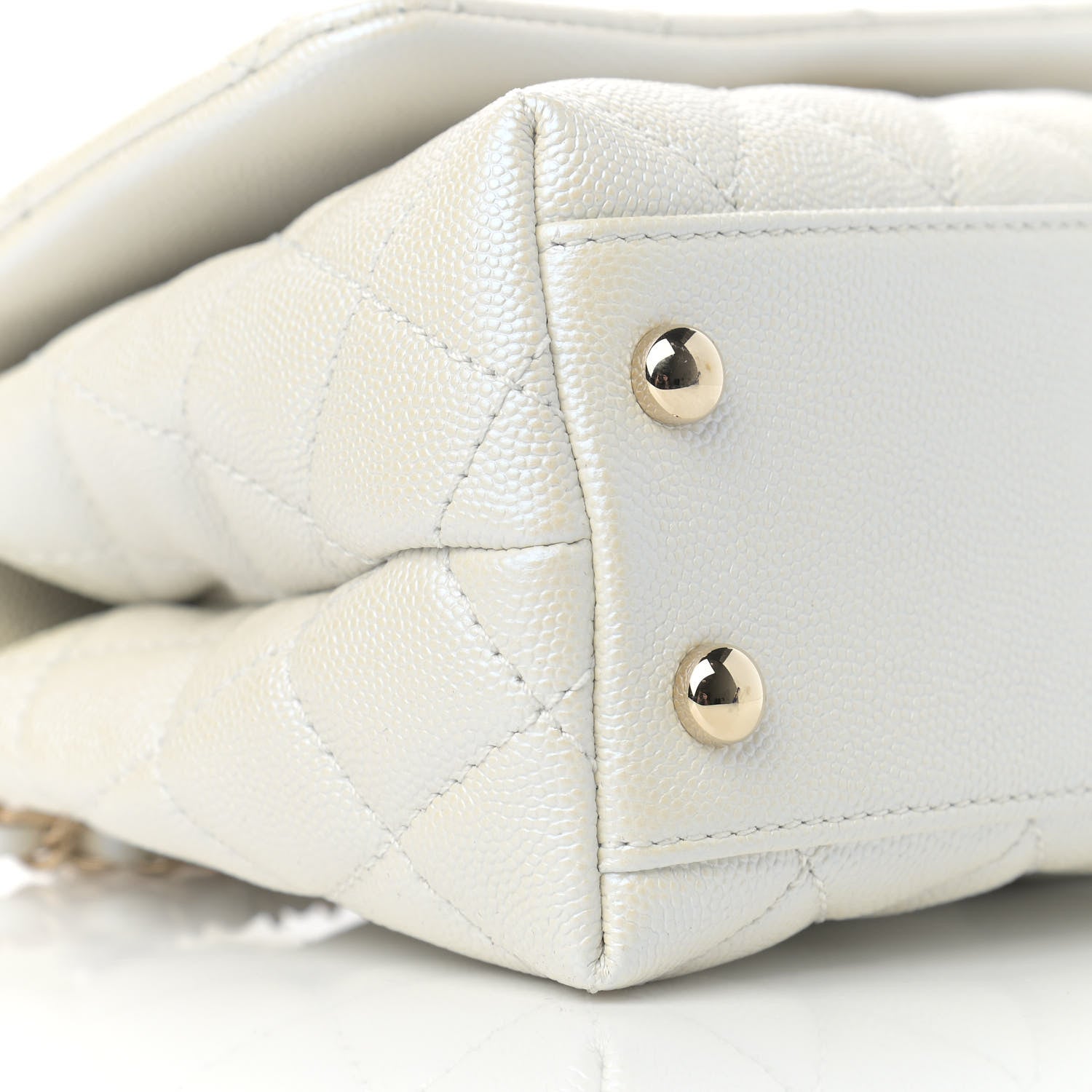 Chanel Iridescent Caviar Quilted Extra Mini Coco Handle Flap White 6 of 11