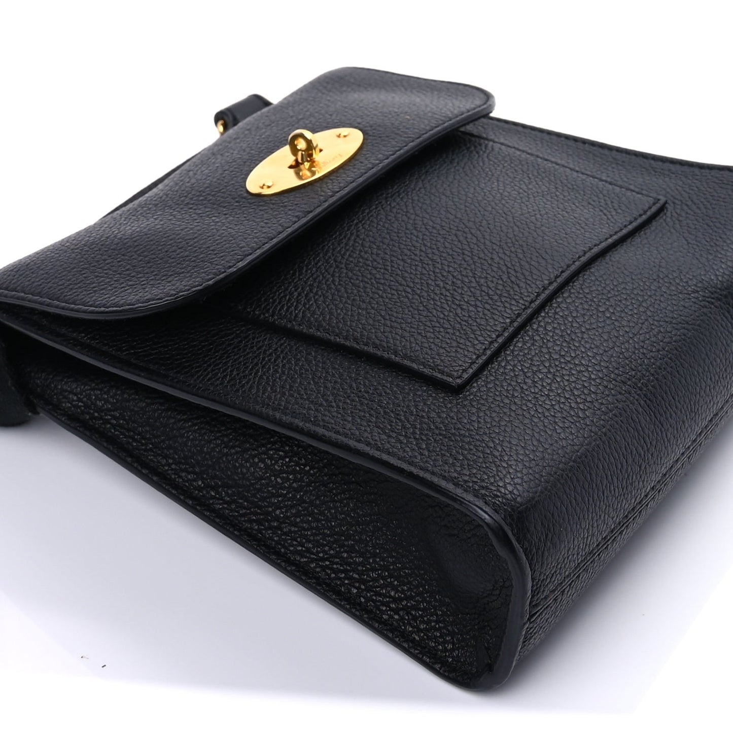 Natural Grain Calfskin Antony Messenger Crossbody Black