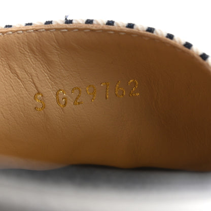 Chanel Canvas Striped Lambskin CC Espadrilles 39 Ivory Navy White 8 of 12