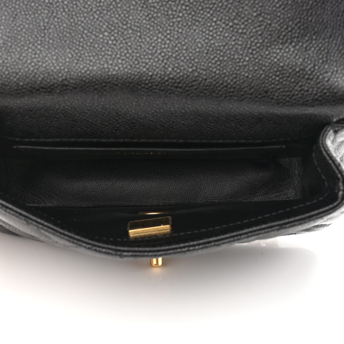 Caviar Quilted Mini Sweetheart Rectangular Flap Black