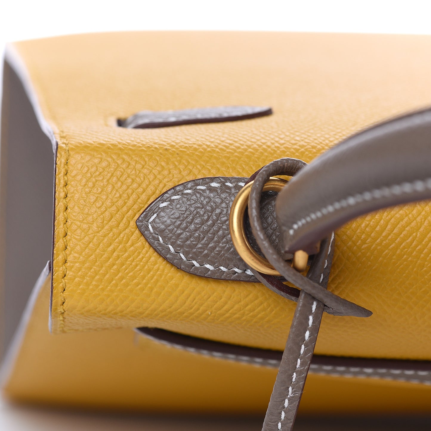 Epsom Horseshoe Kelly Sellier 25 Jaune Ambre Etoupe