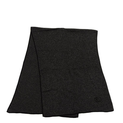 Chanel Cashmere Silk Blend CC Scarf Black 2 of 4