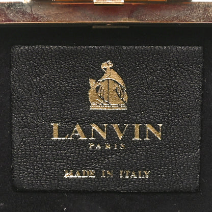 Lanvin Ponyhair Crocodile Print Clutch Black Gold 6 of 9