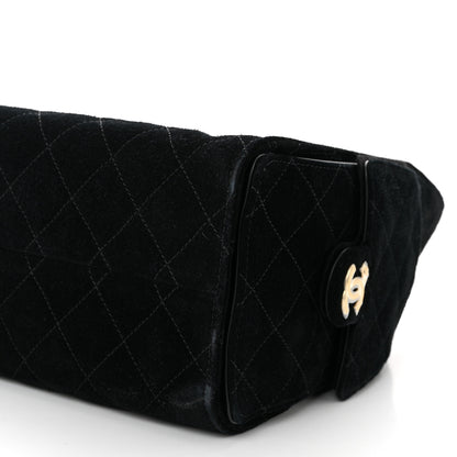 Chanel Suede Quilted Small Chanel 25 Handbag Black 10 of 10