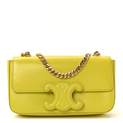 Celine Shiny Calfskin Cuir Triomphe Chain Shoulder Bag Anis 1 of 10