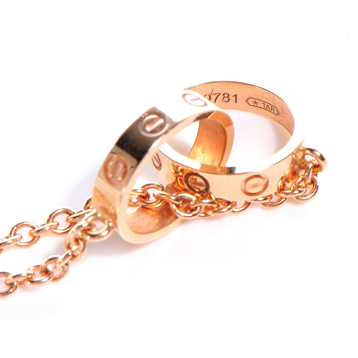 Cartier 18K Pink Gold Interlocking LOVE Necklace 5 of 6