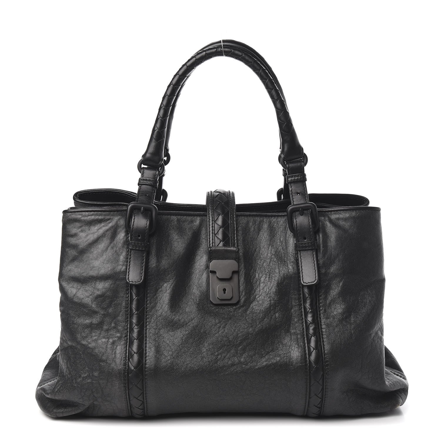 Bottega Veneta Grained Lambskin Medium Roma Tote Black 1 of 10