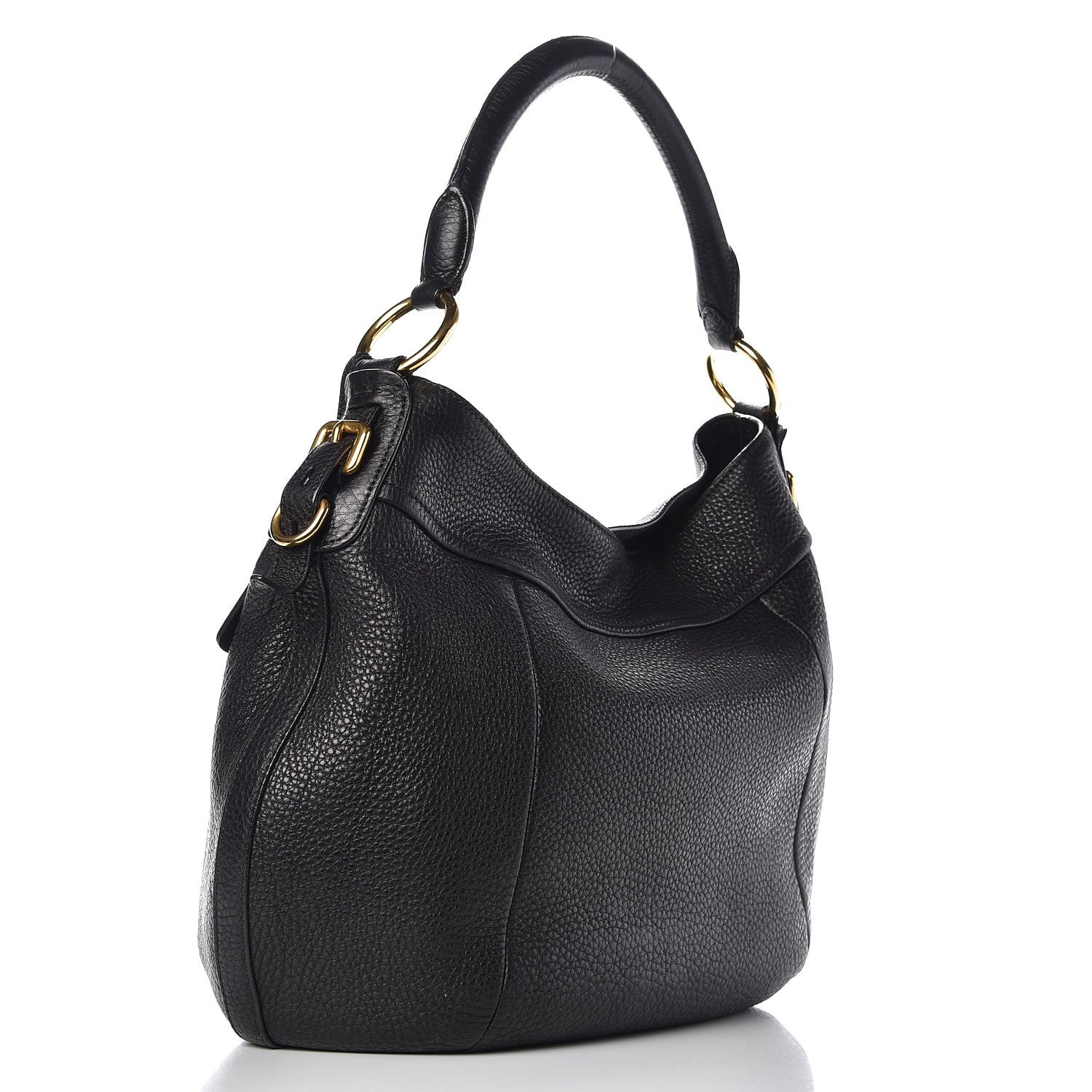 Prada Vitello Daino Hobo Black 3 of 15