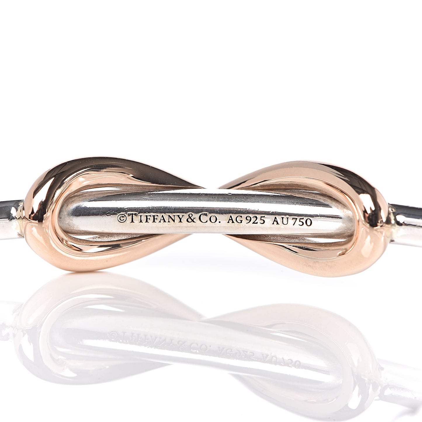 Sterling Silver 18K Rose Gold Infinity Cuff Bracelet