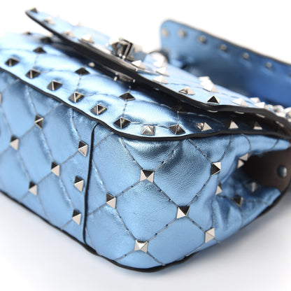 Valentino Garavani Metallic Nappa Micro Rockstud Spike Shoulder Bag Cerulean 7 of 9
